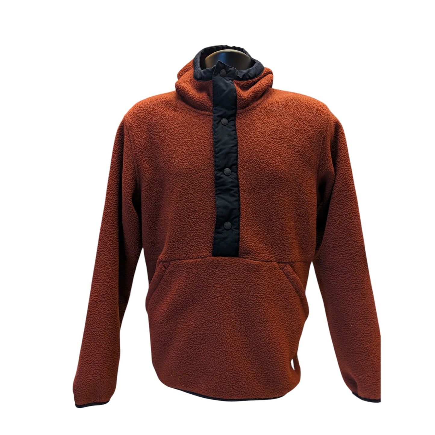 North Face Hoodie Mens Medium Pullover Fleece Jacket Rust Brown Kangaroo Pocket