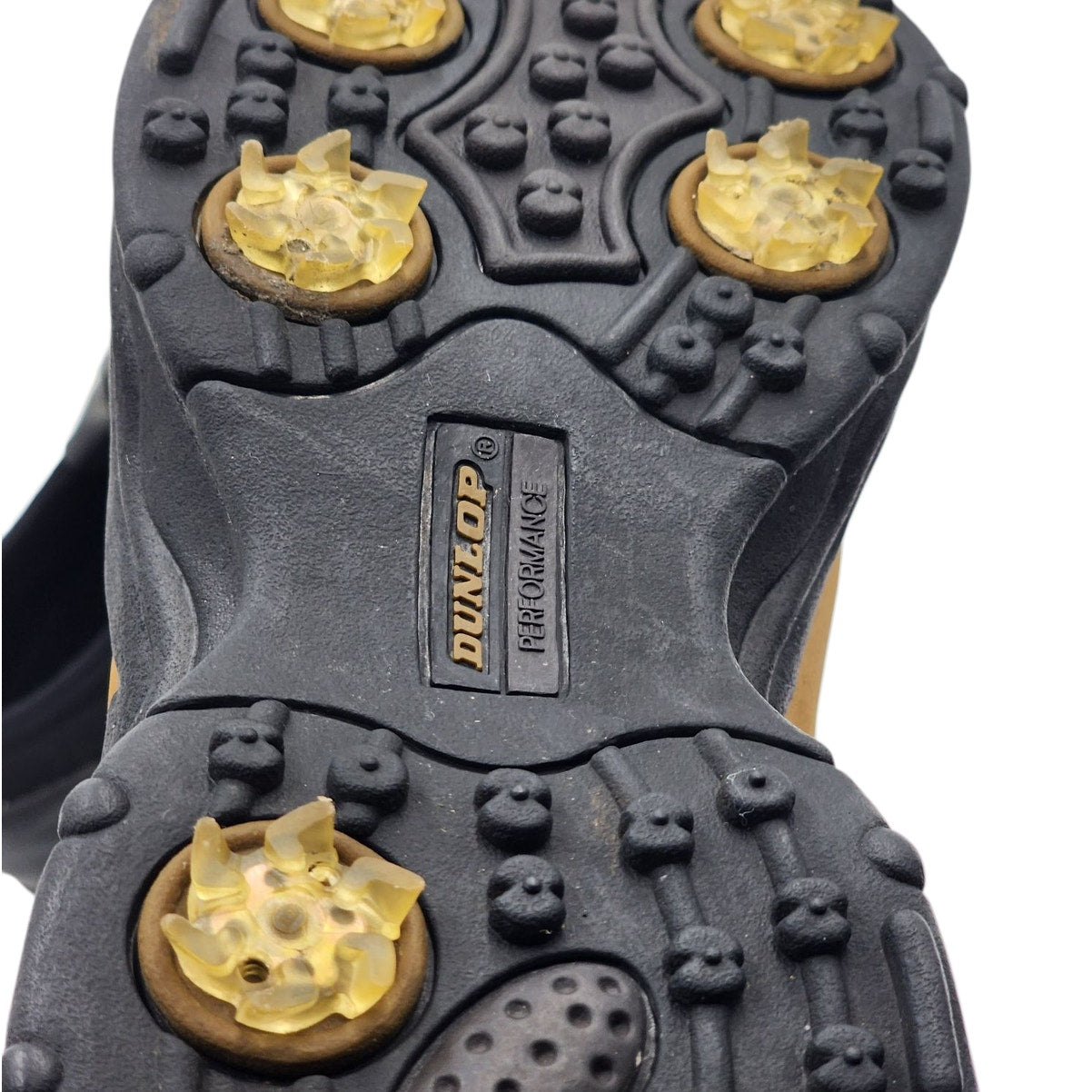 Dunlop Golf Shoes Mens 9 Slip On Dry 10 Brown Black Spiked Sole Performance