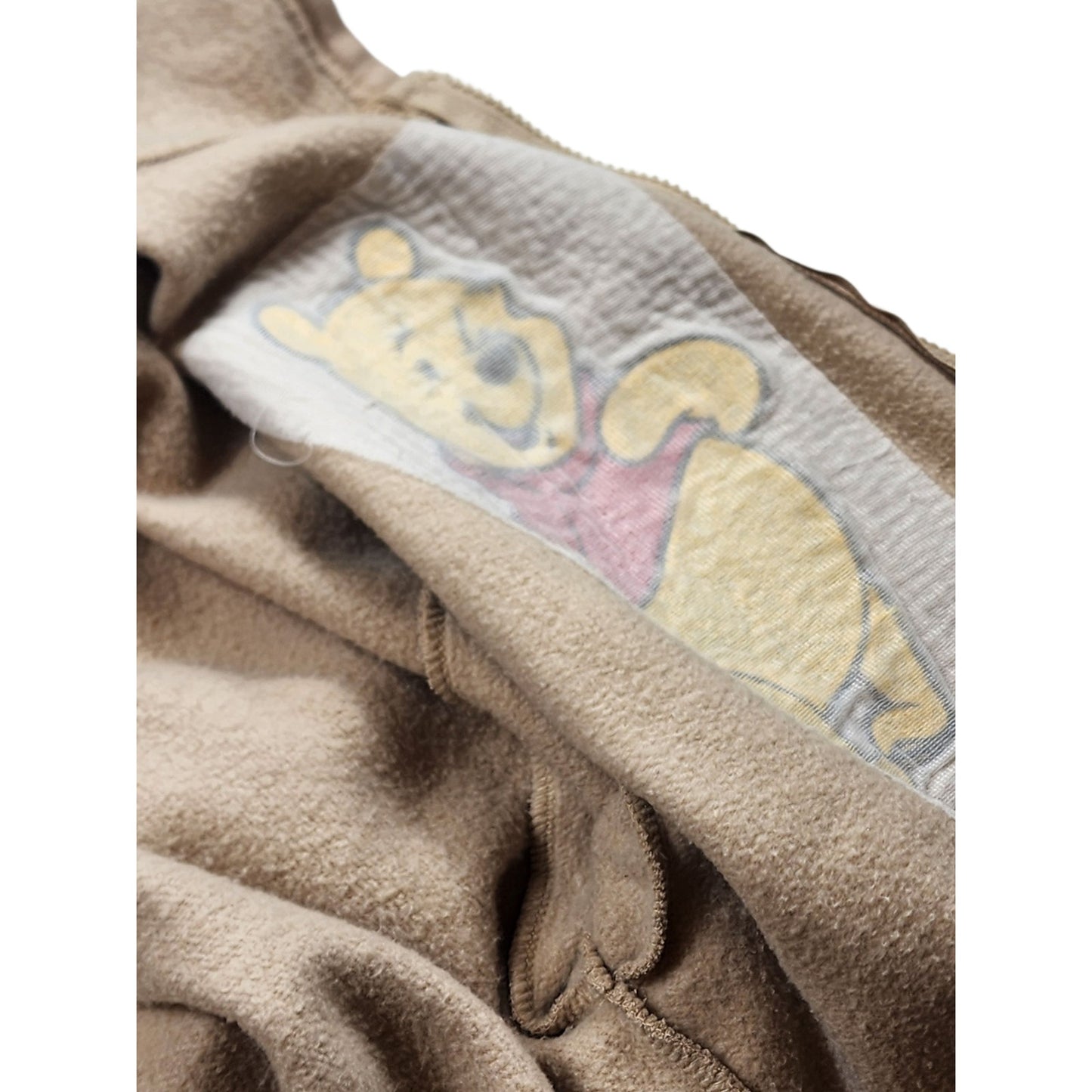 Disney Winnie the Pooh Fleece Hoodie Jacket Large Zip Up Freeze Embroidered Y2K