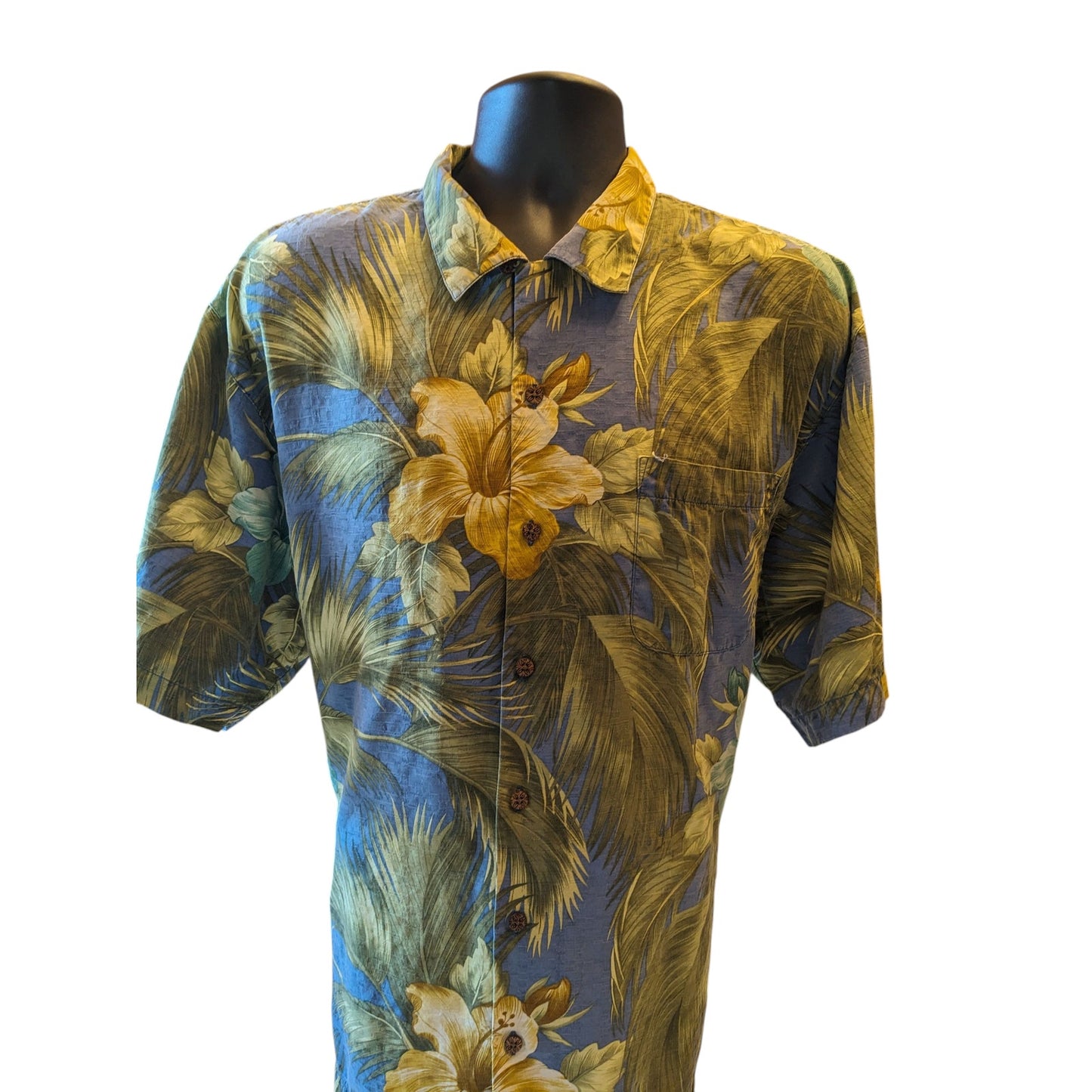 Tommy Bahama Silk Hawaiian Shirt Men XL Tropical Button Short Sleeve Luau Beach