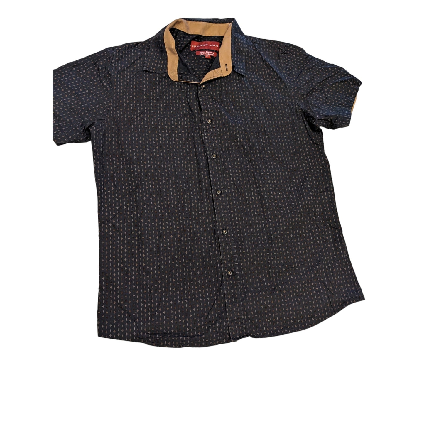 Franky Max Shirt Mens XL Short Sleeve Button Casual Collared Geometric Pattern