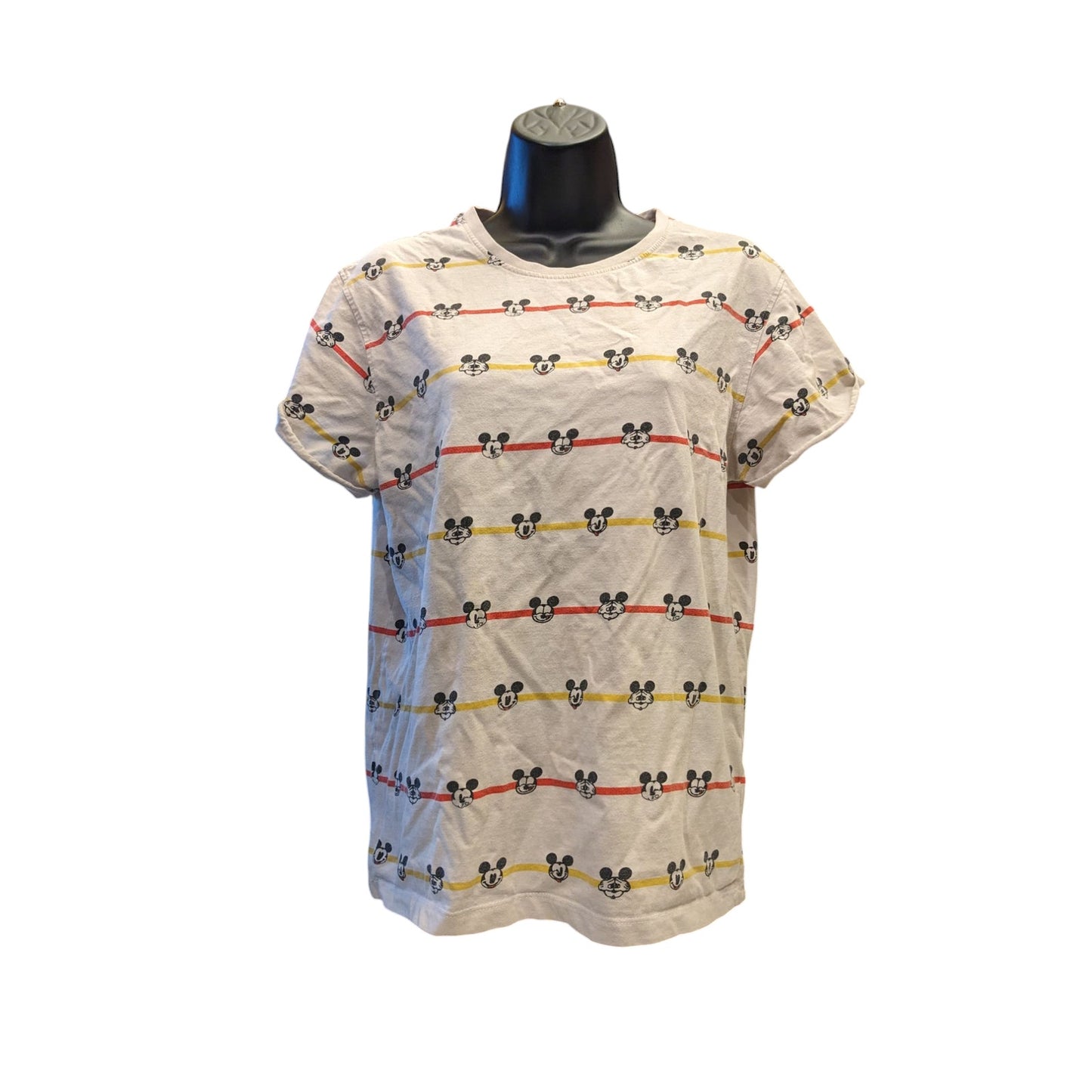 Bewakoof Mickey Mouse Faces Graphic T Shirt Women Small Disney Tee Cartoon Print