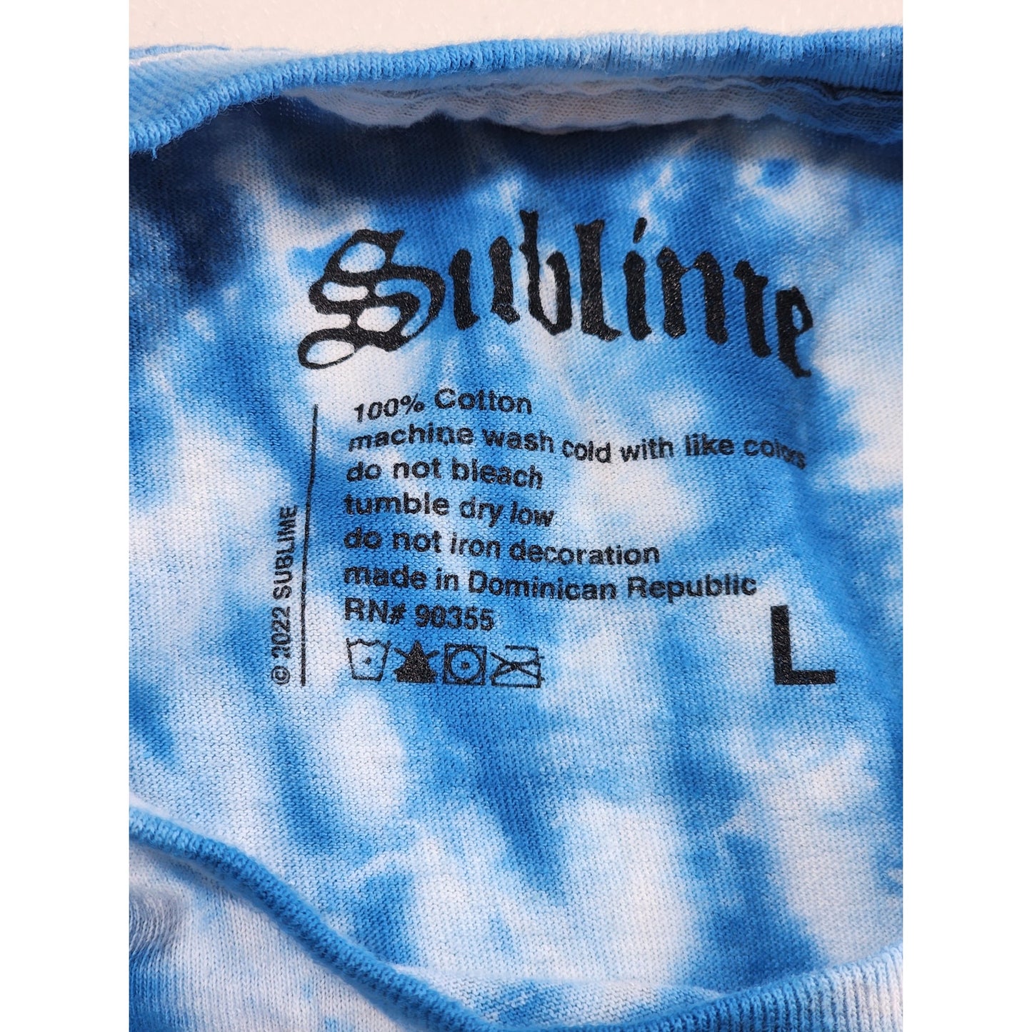 Sublime T Shirt Blue Tie Dye Sun Face Graphic Mens Large Vintage Rock Band Tee