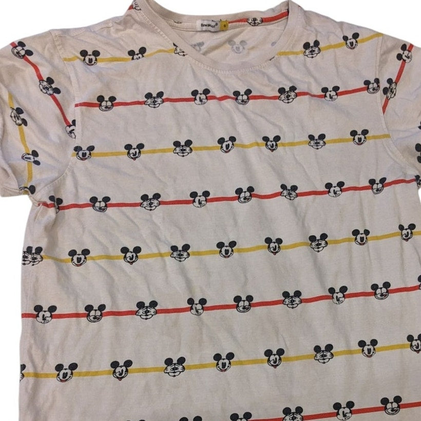 Bewakoof Mickey Mouse Faces Graphic T Shirt Women Small Disney Tee Cartoon Print