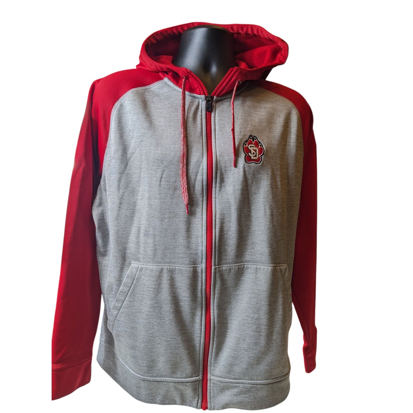 Adidas Team Issue Hoodie Mens Large South Dakota Coyotes Fleece Zip Climawarm