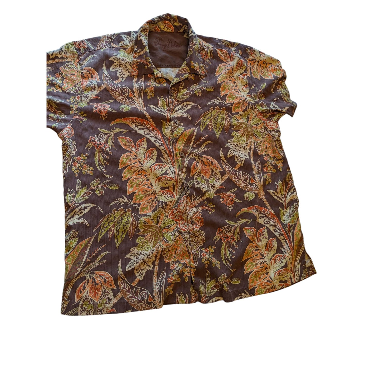 Tommy Bahama Silk Shirt Mens XL Hawaiian Tropical Vacation Resort Short Sleeve
