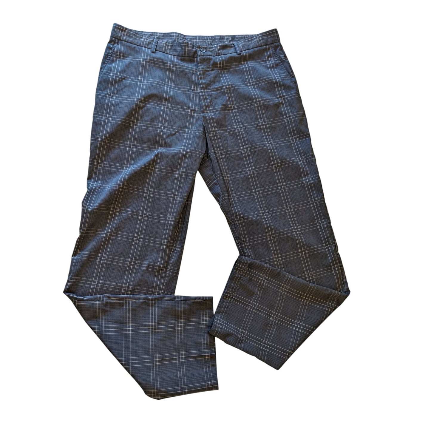 Slazenger Pants Mens 38x32 Plaid Golf Trousers Stretch Polyester Spandex Stretch