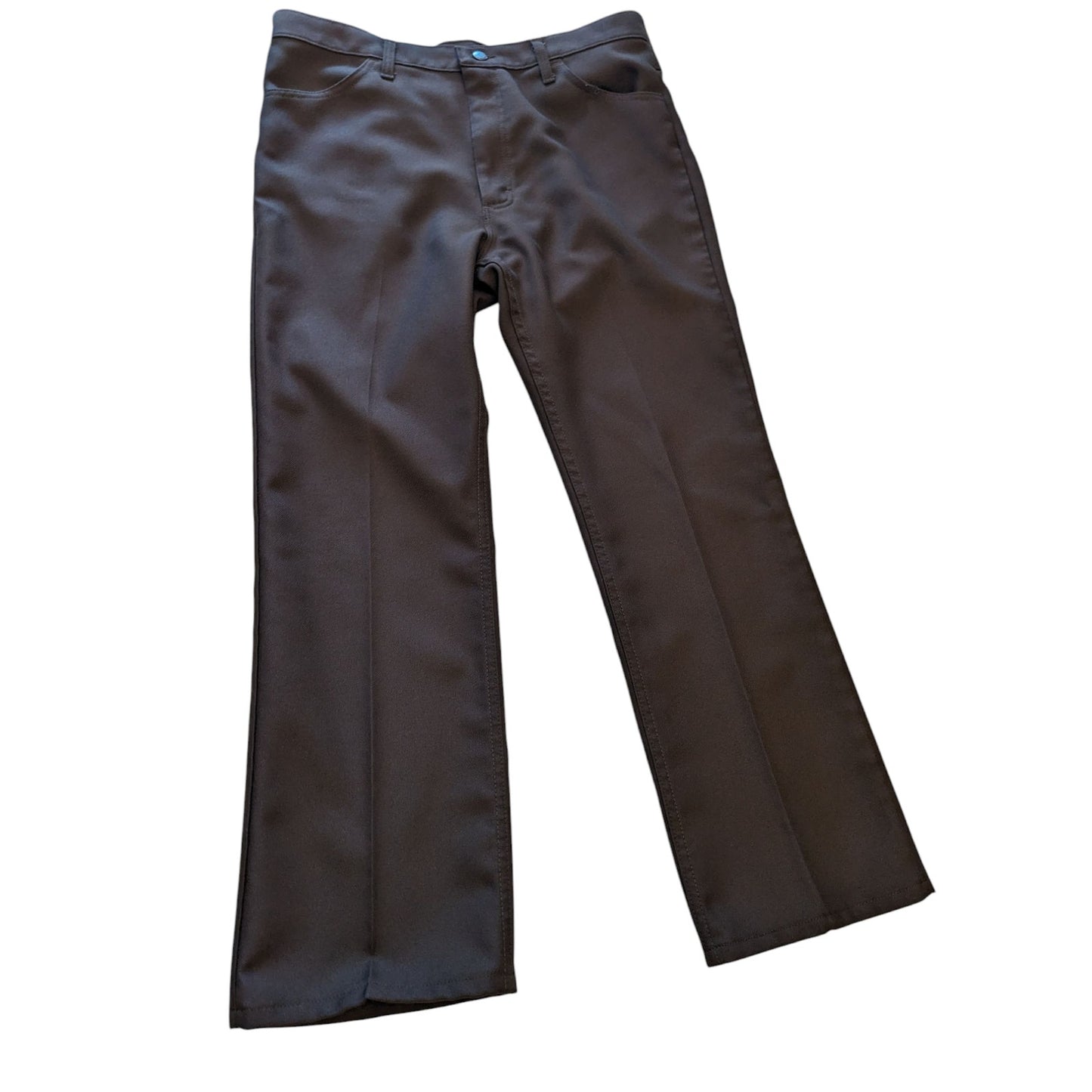 Wrangler Pants Mens 38x30 Brown Workwear Western Wrancher Polyester Trousers \\