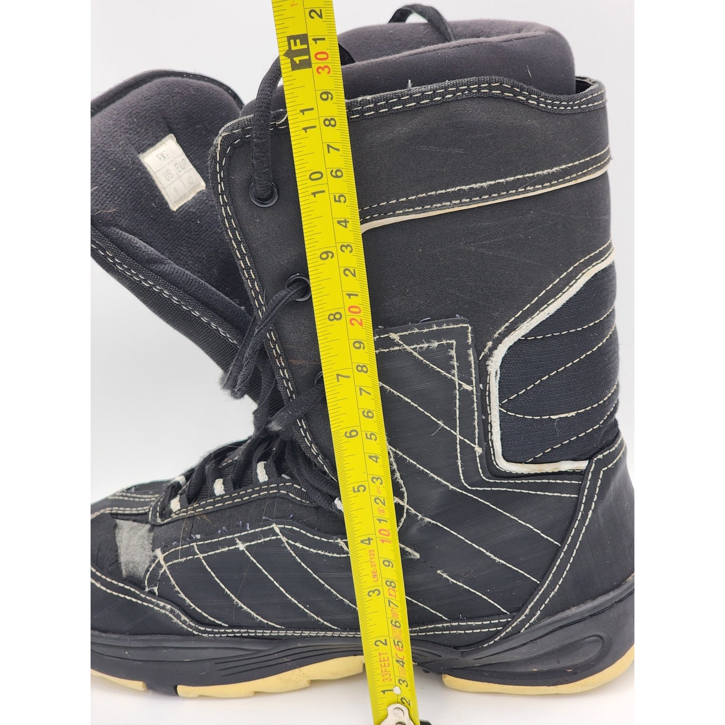 FXR Boots Mens 9 Black Rugged Winter Sport Footwear Lace Up Snowmobile