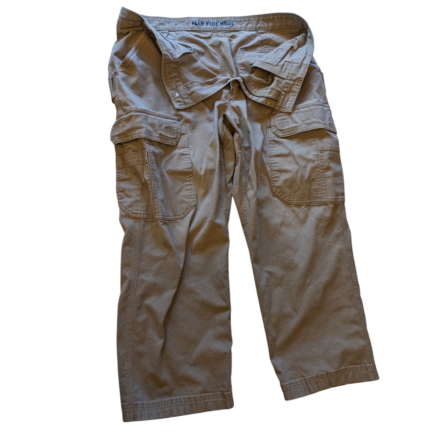 Duluth Trading Pants Men 42x28 Flex Fire Hose Cargo Work Durable Heavy Duty