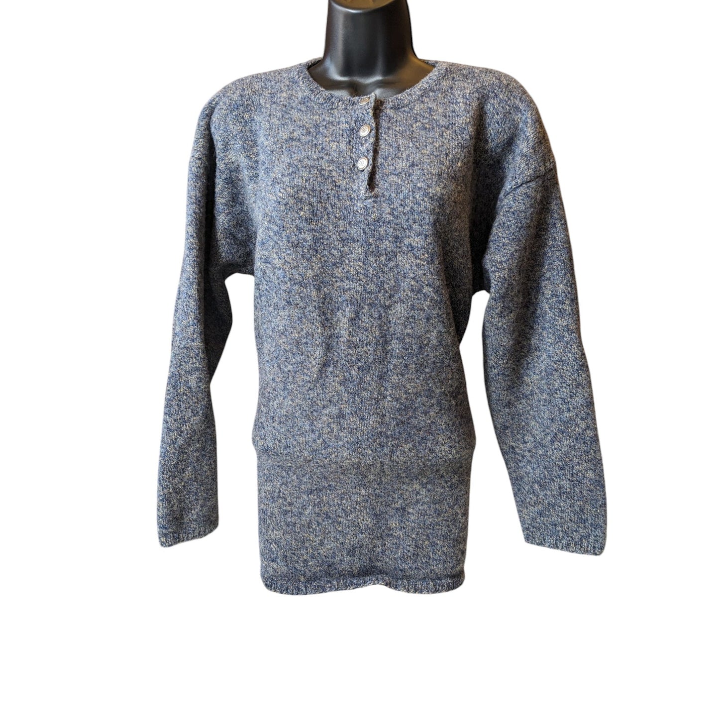 Woolrich Henley Sweater Womens Large Pullover Front Rugged Outdoorwear Cabincore