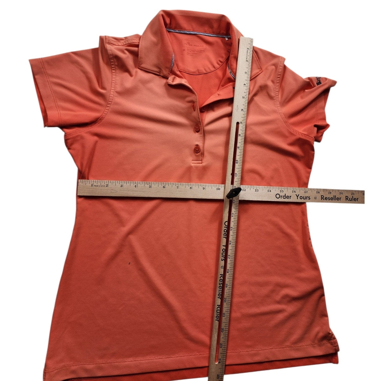 Peter Millar Golf Polo Shirt Womens Medium Coral Stretch Lightweight Activewear