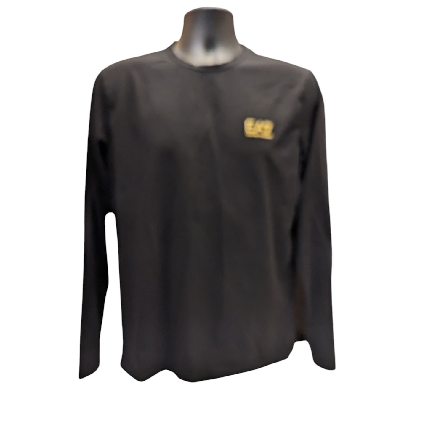 Emporio Armani EA7 Shirt Mens XL Black Long Sleeve Logo Streetwear Athleisure