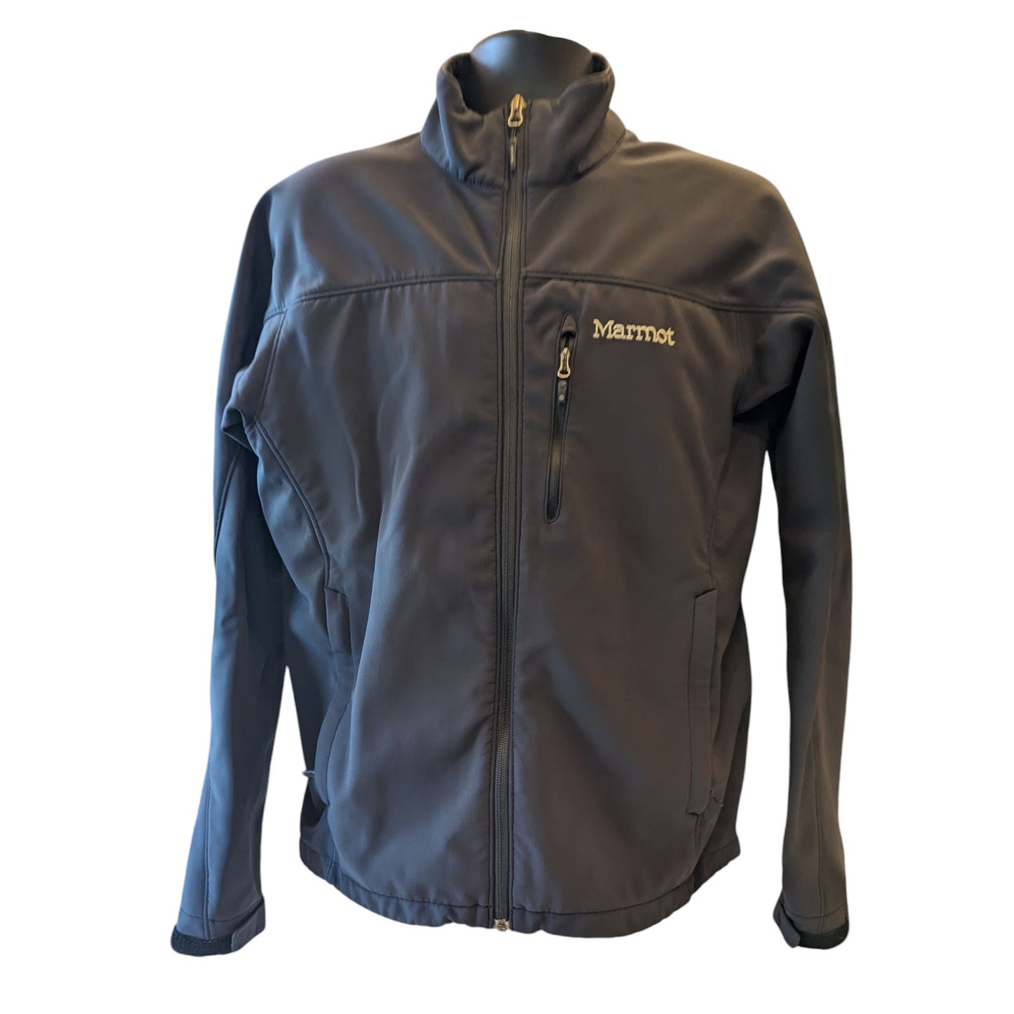 Marmot Softshell Jacket Mens Medium Windproof Zip Windbreaker Fleece Hiking