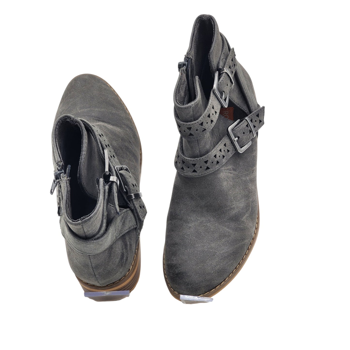 Rocket Dog Ankle Boots Womens 8.5 Gray Suede Western Style Boho Cottagecore
