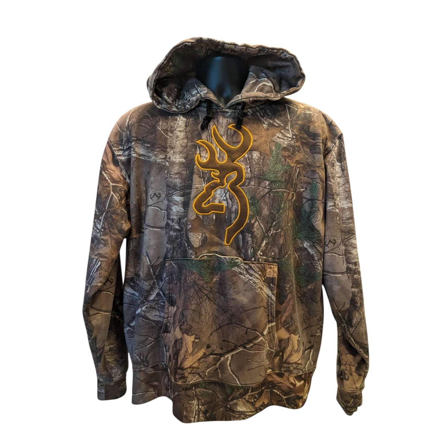 Browning Camo Hoodie Mens Large Pullover Hunting Sweatshirt Realtree Pattern
