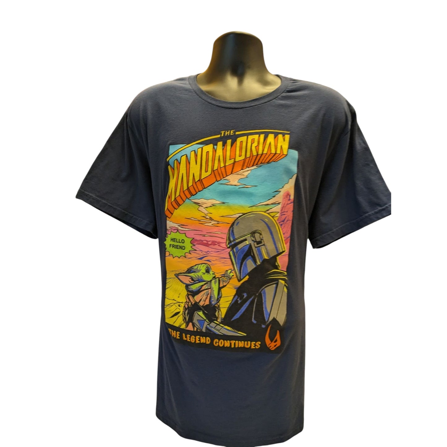 Disney Star Wars Mandalorian Men 2XL Short Sleeve Graphic Shirt Baby Yoda Grogu