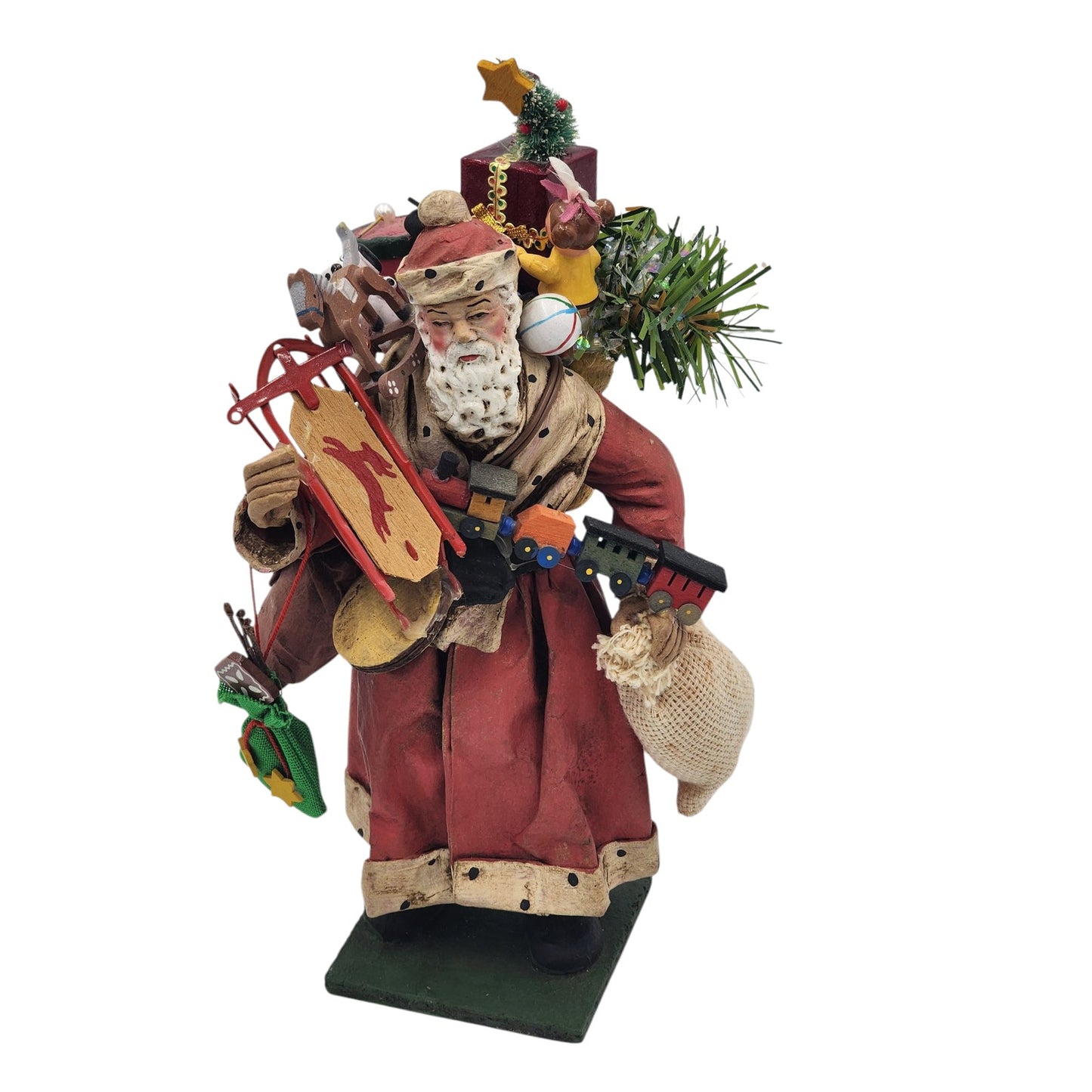 Vintage Italian Santa Figurine Italy HandPainted Old World Christmas Decor 10"