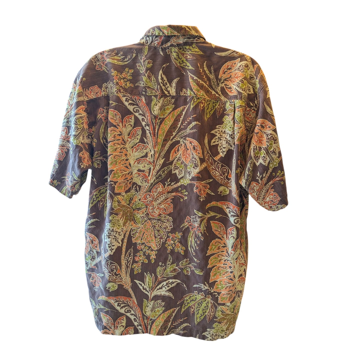 Tommy Bahama Silk Shirt Mens XL Hawaiian Tropical Vacation Resort Short Sleeve