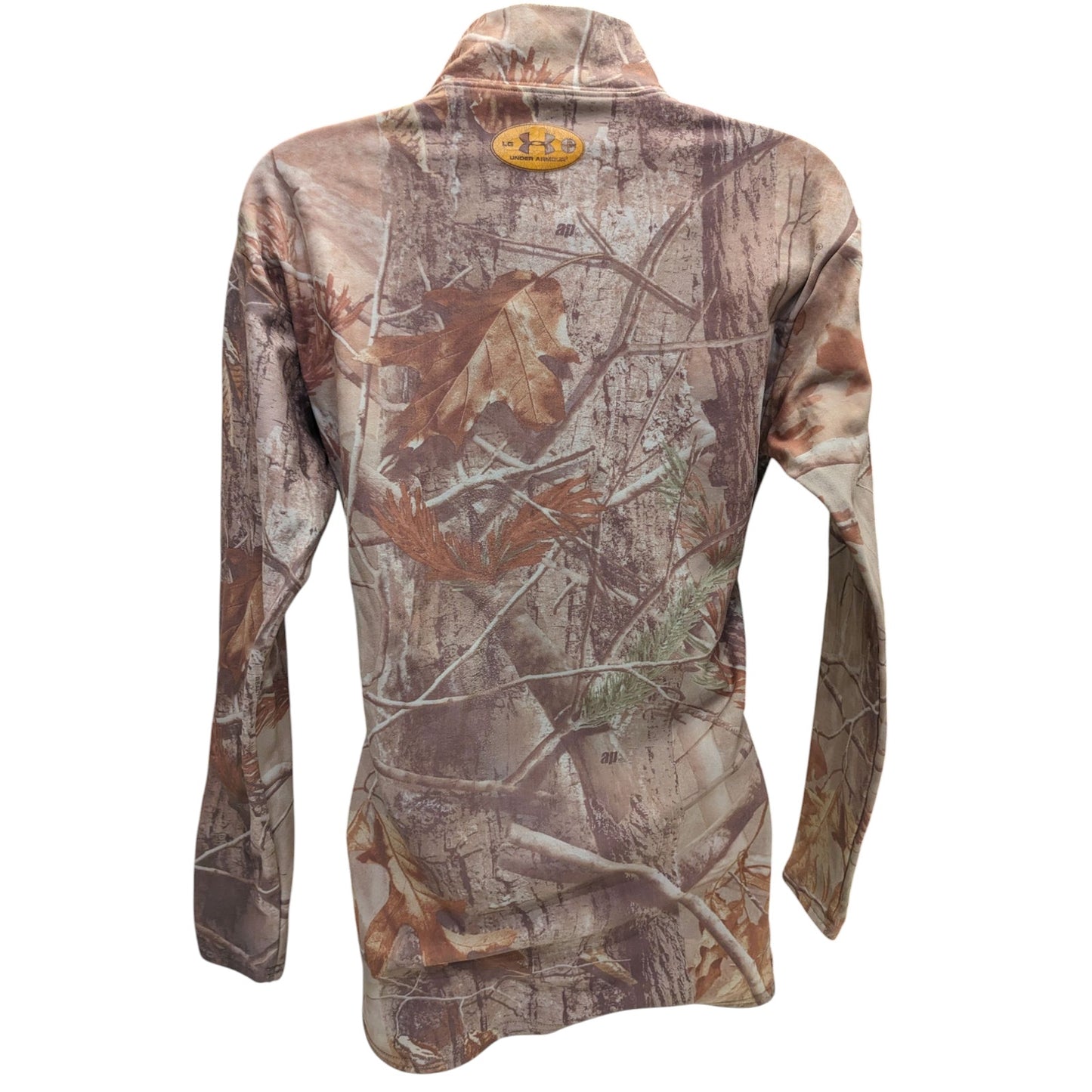Under Armour Realtree Long Sleeve Mock Neck Shirt Women Large Camo Hunting Hike