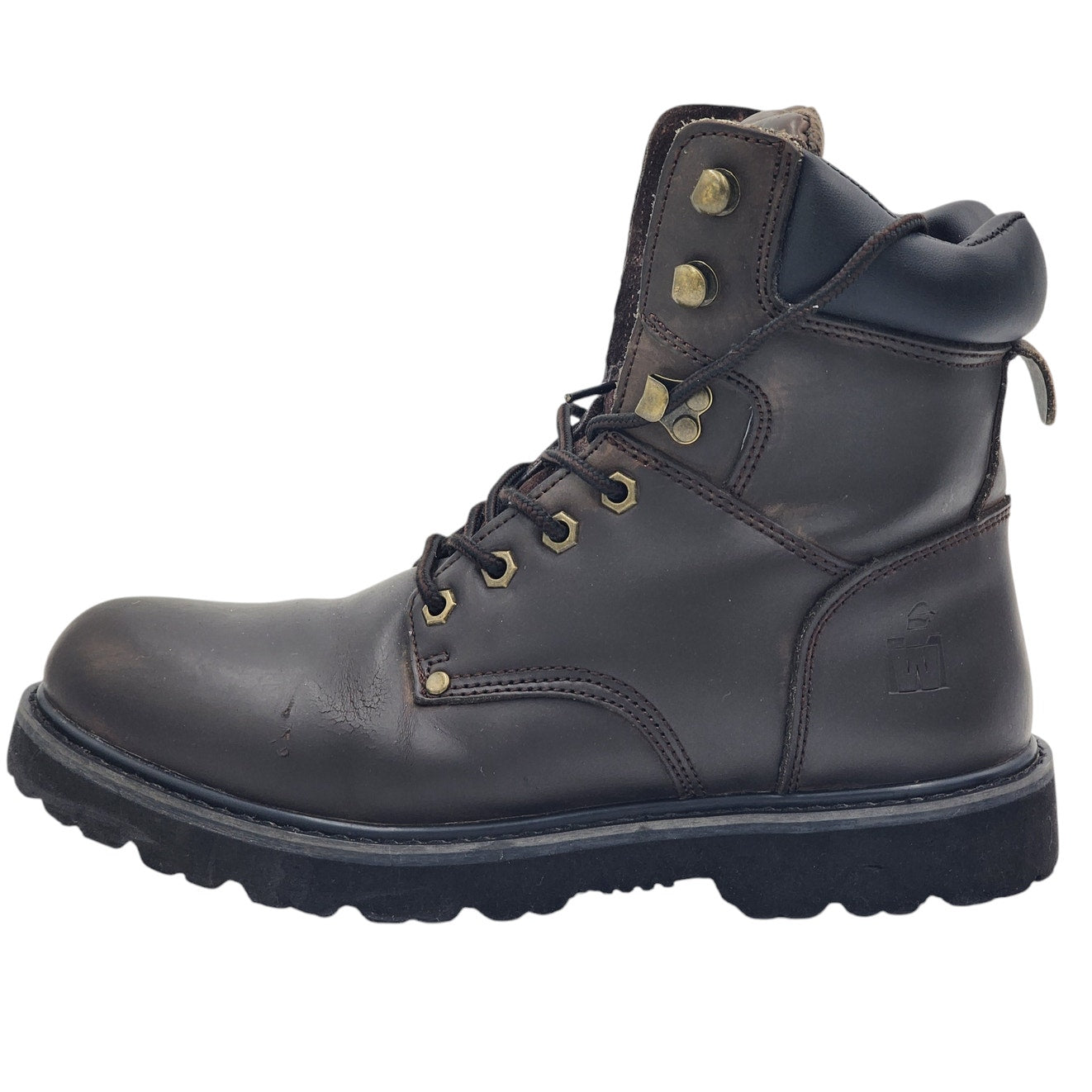 Work Master Boots Mens 9M Leather Workwear Steel Toe Durable Industrial Safety