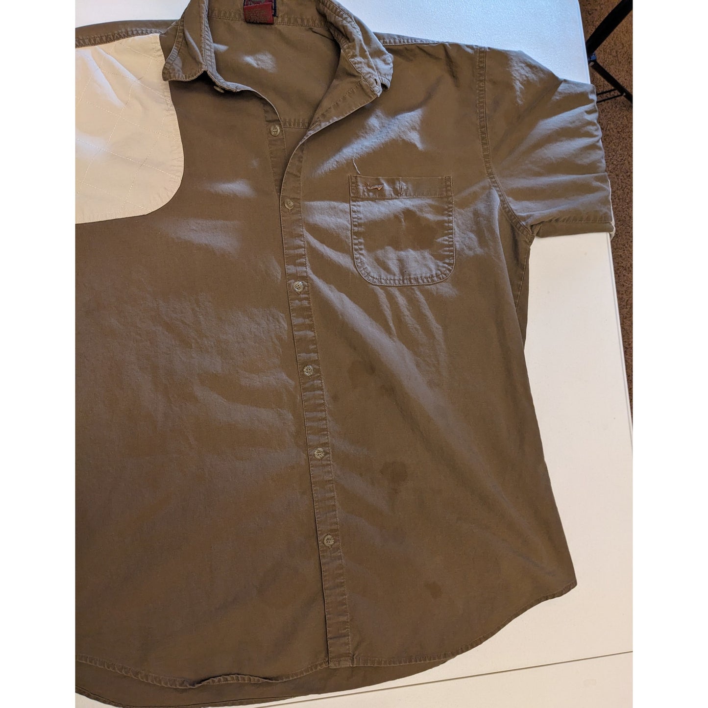 Vintage Duxbak Shirt Mens XL Hunting Long Sleeve Shooting Patch Work Outdoorsman