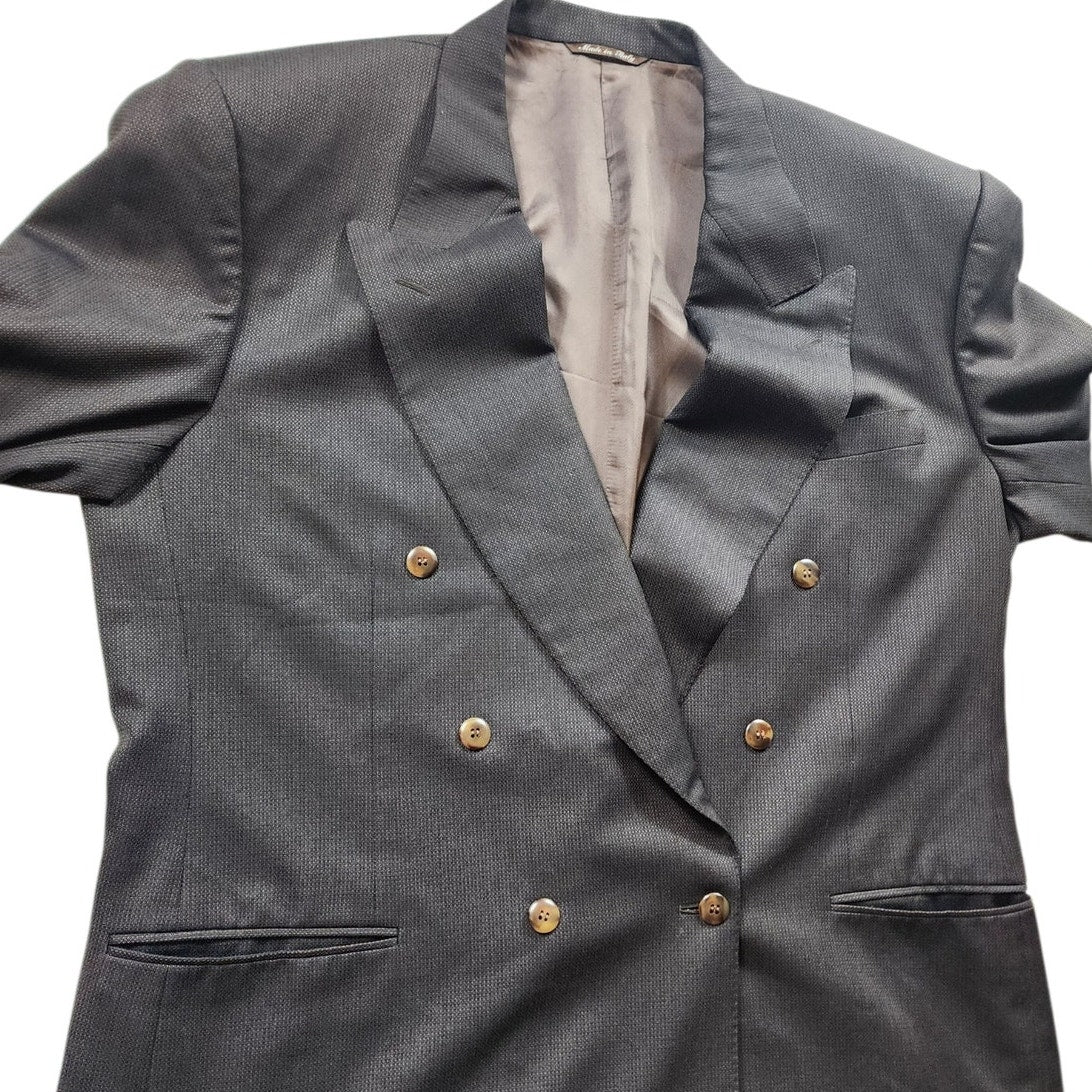 Canali Milano Blazer Jacket 58L Double Breasted Suit Coat Wool Italy Italian