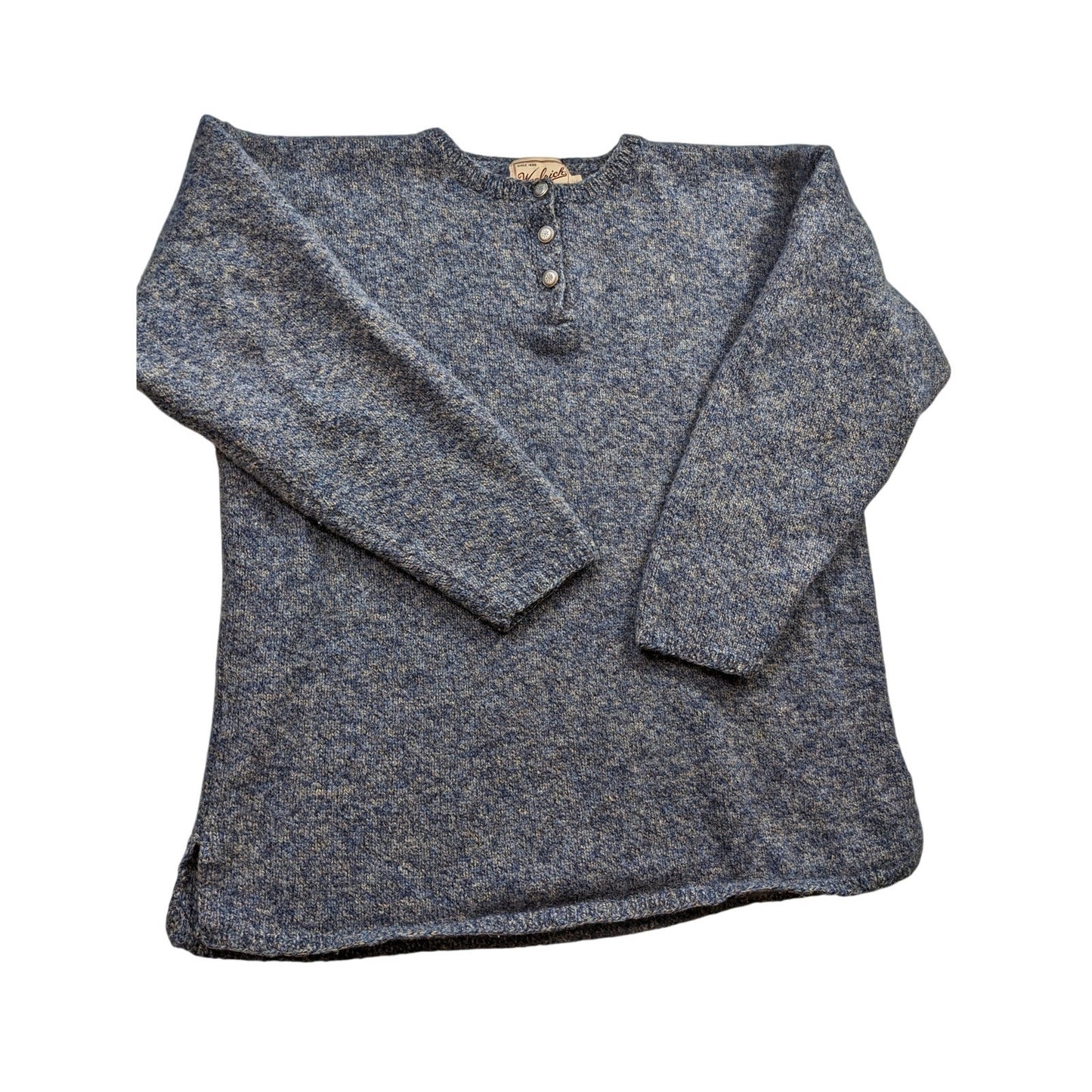 Woolrich Henley Sweater Womens Large Pullover Front Rugged Outdoorwear Cabincore