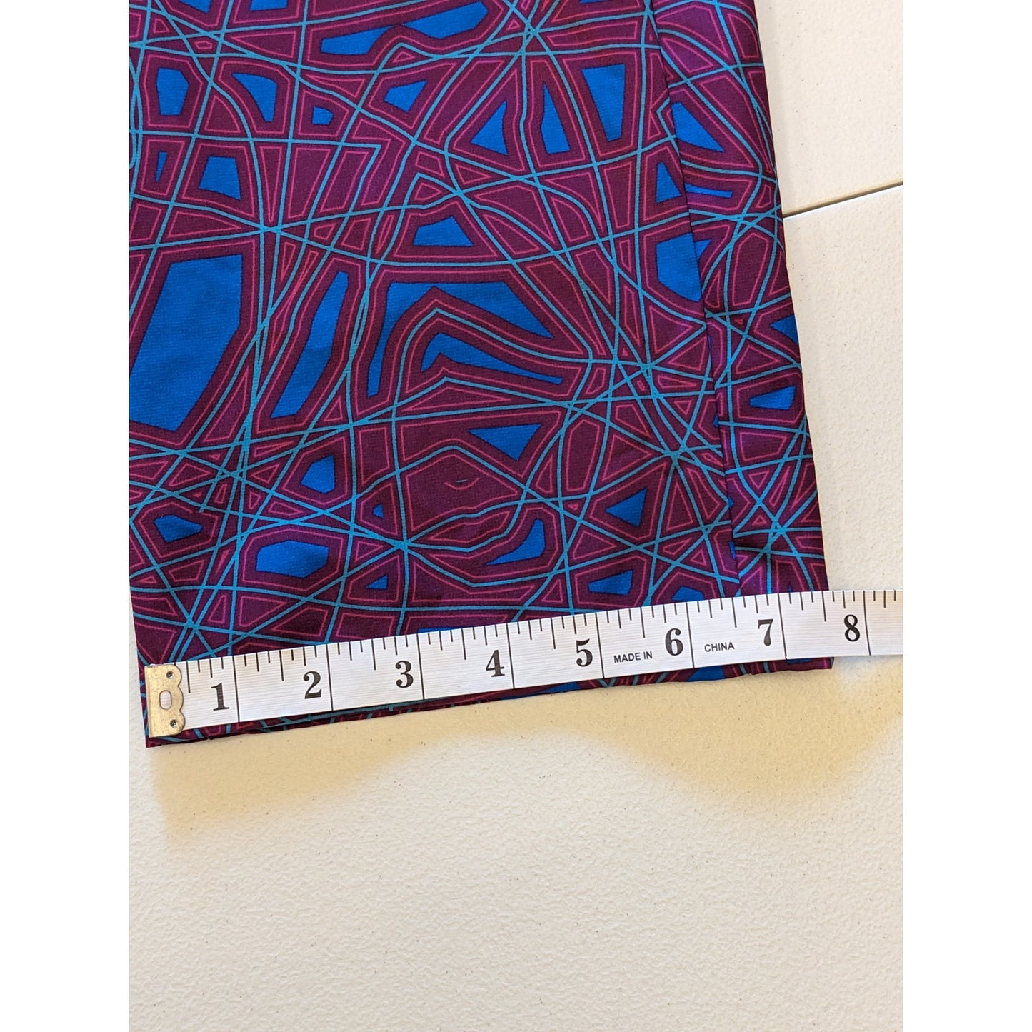 Hreski Golf Pants Mens 32 Bold Purple Blue Abstract Geometric Polyester Spandex