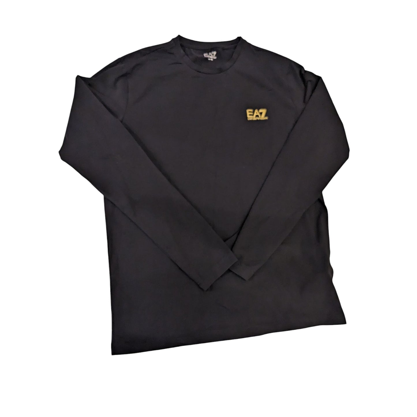 Emporio Armani EA7 Shirt Mens XL Black Long Sleeve Logo Streetwear Athleisure