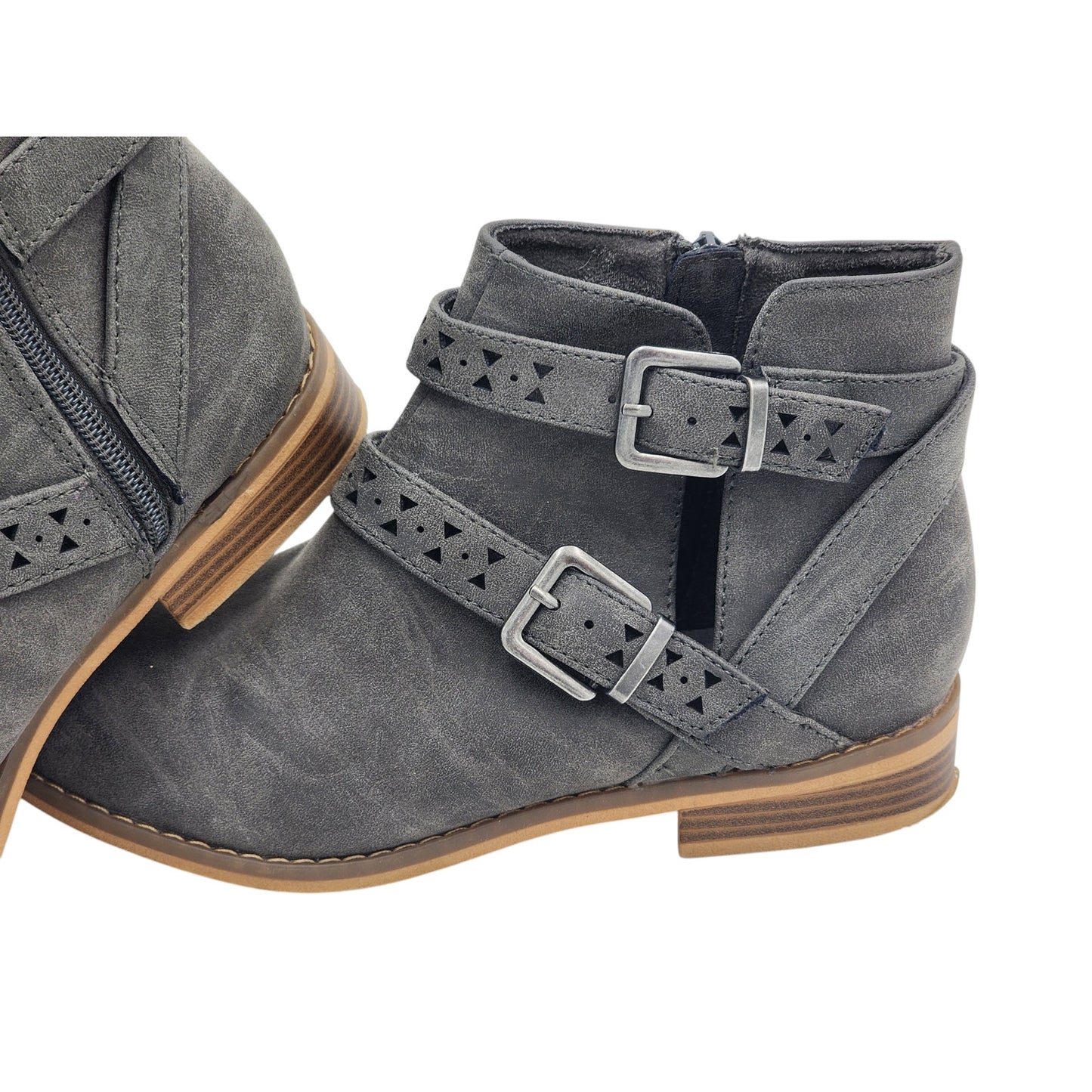 Rocket Dog Ankle Boots Womens 8.5 Gray Suede Western Style Boho Cottagecore