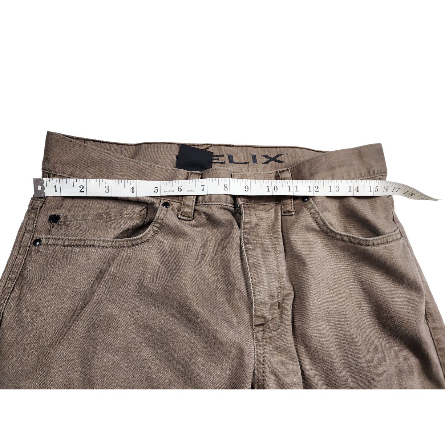 Helix Jeans Mens 32x30 Relaxed Straight N56 Casual Outdoors Belt Loops Brown