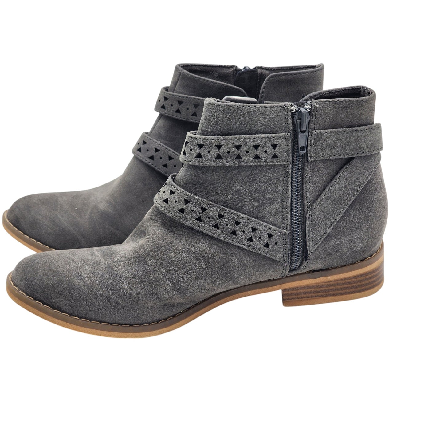 Rocket Dog Ankle Boots Womens 8.5 Gray Suede Western Style Boho Cottagecore