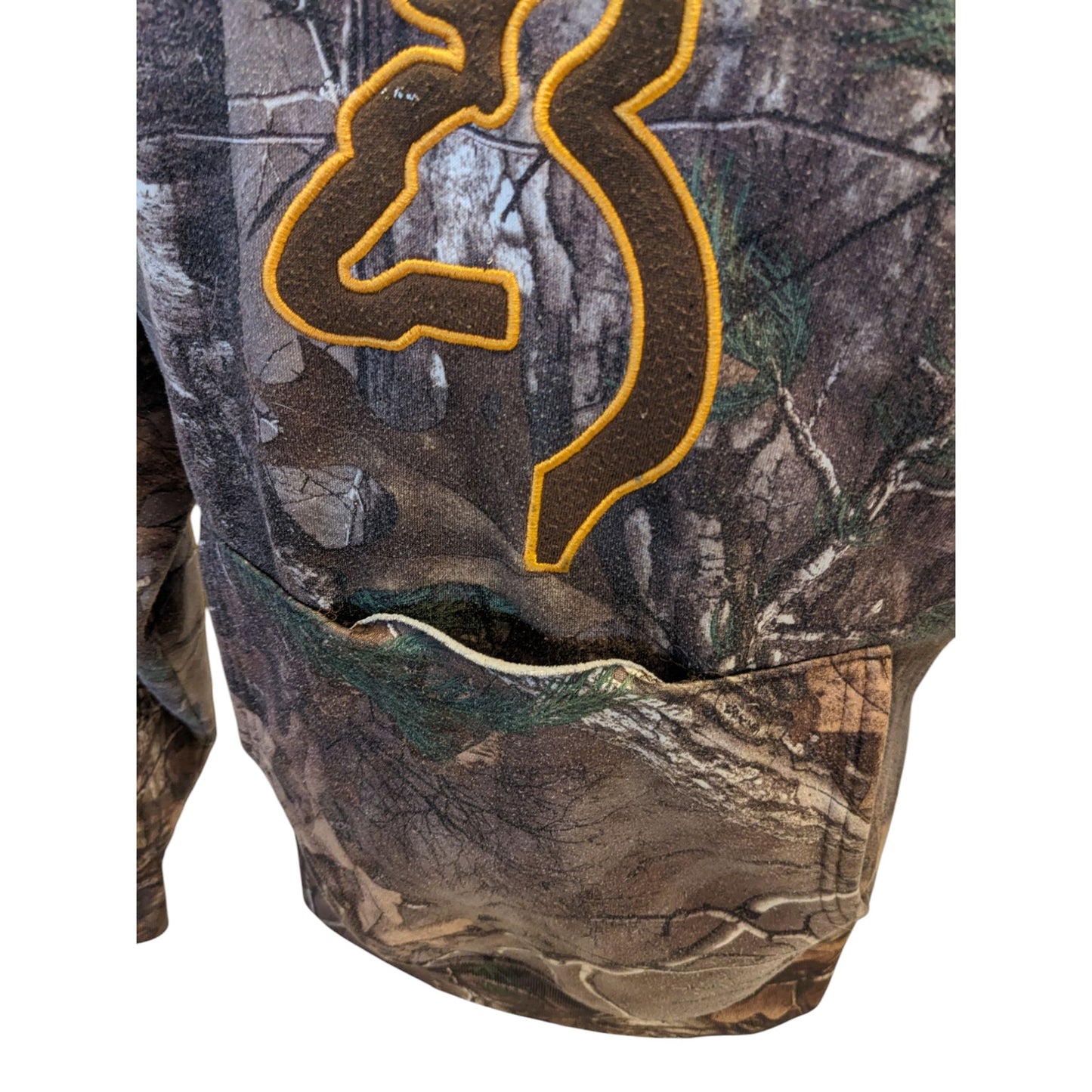 Browning Camo Hoodie Mens Large Pullover Hunting Sweatshirt Realtree Pattern