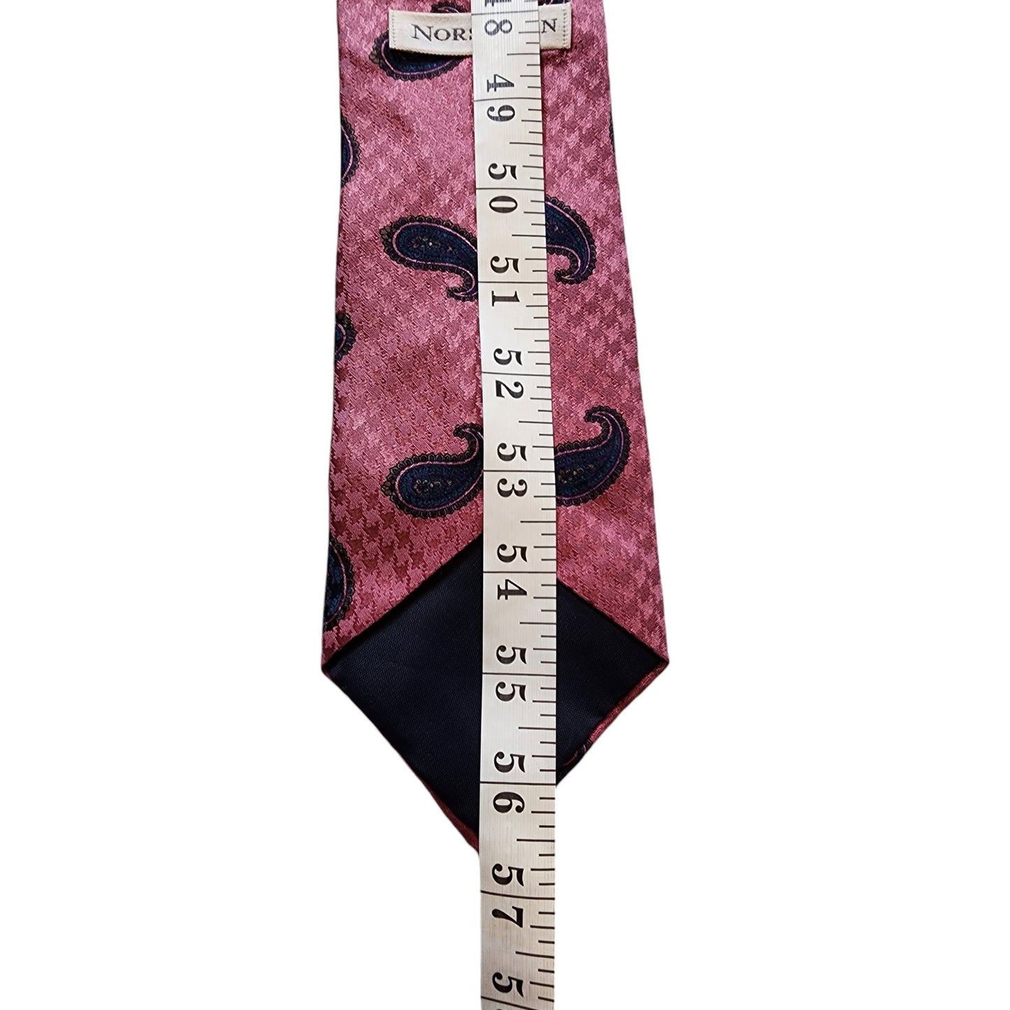 Norseman Vintage Silk Mens Tie Burgundy Necktie Neckwear Gentleman Y2k Retro