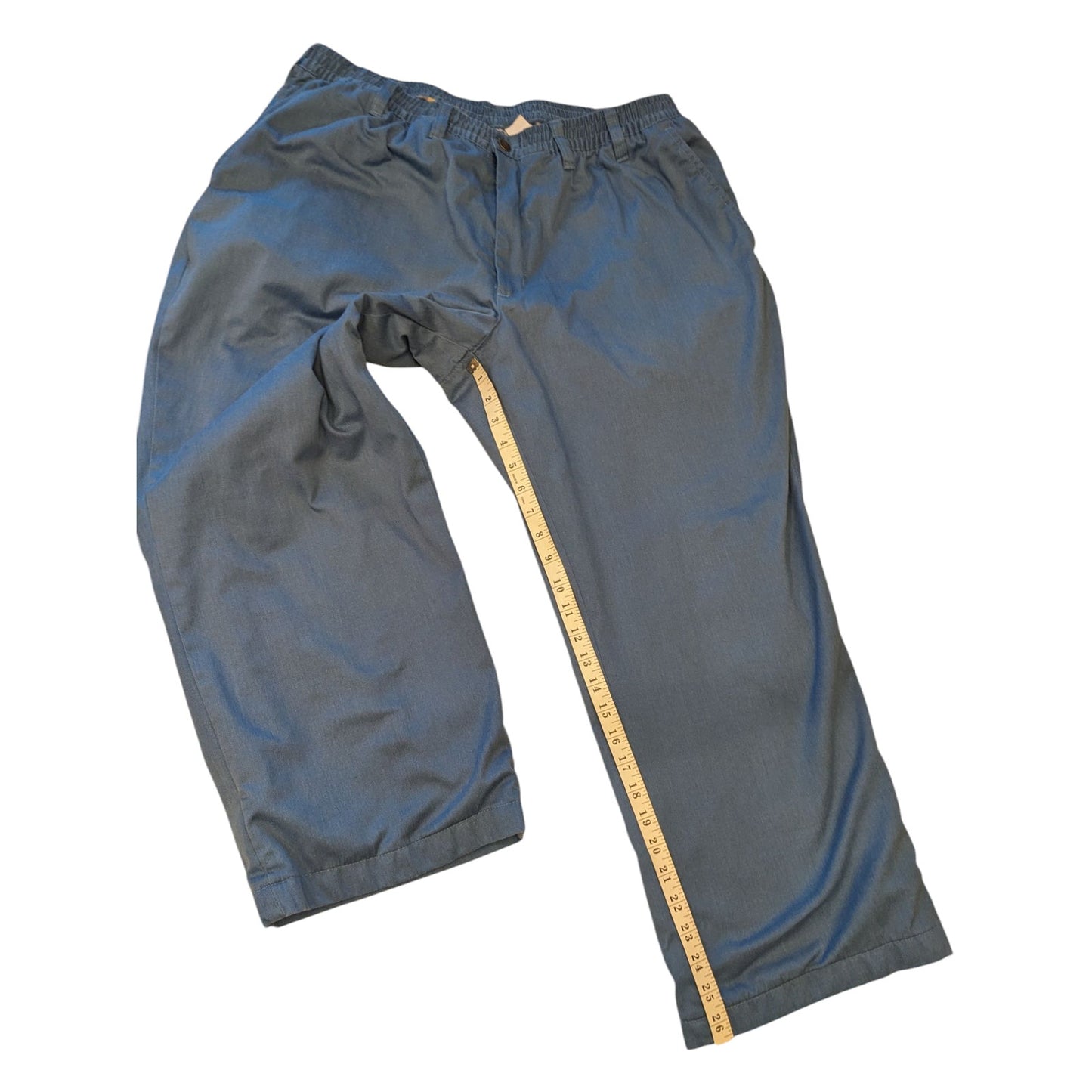 Haband Ice House Flannel Lined Slacks Mens 44 S Blue Elastic Waist Winter Pants
