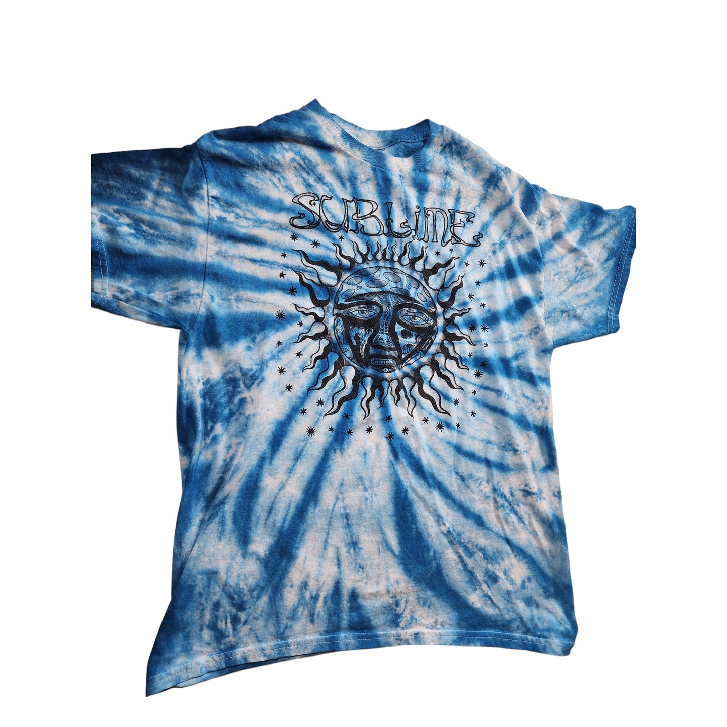 Sublime T Shirt Blue Tie Dye Sun Face Graphic Mens Large Vintage Rock Band Tee