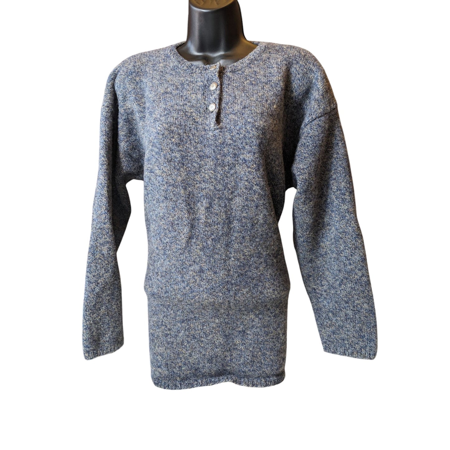 Woolrich Henley Sweater Womens Large Pullover Front Rugged Outdoorwear Cabincore