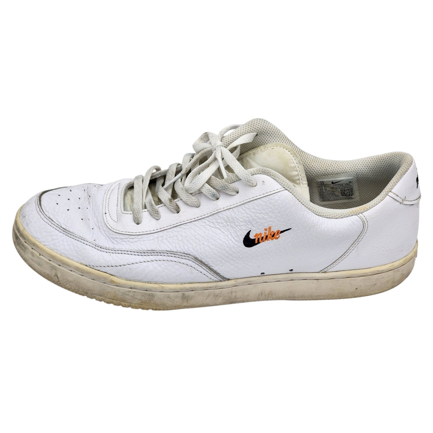 Nike Court Vintage Premium Shoes Men 13 White Leather Tennis Sneakers CT1726-100