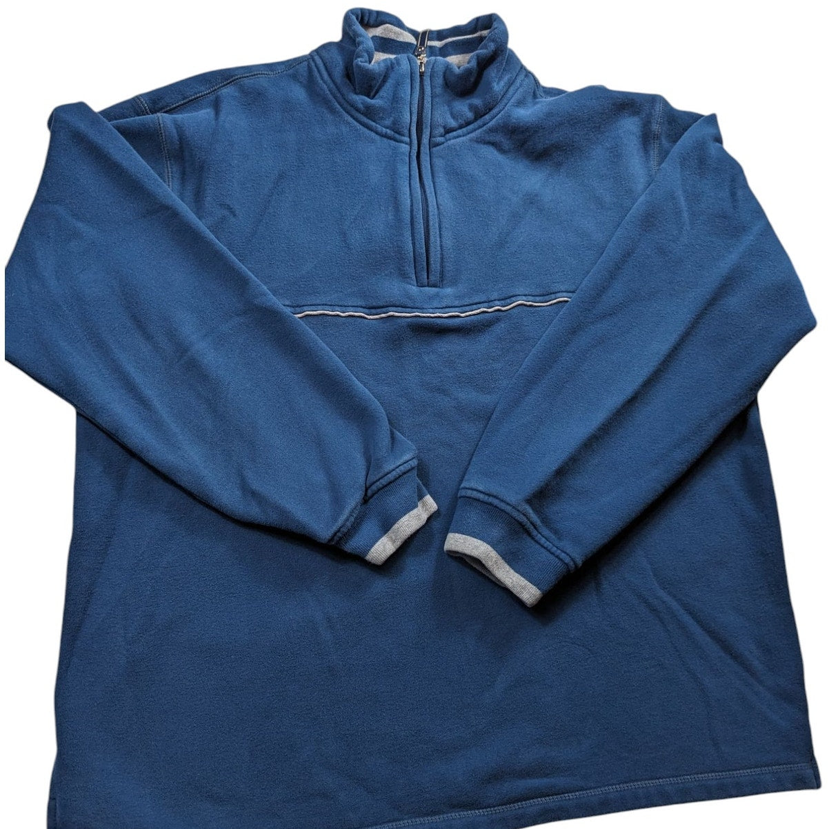 Arrow Sweatshirt Mens Large Blue 1/4 Zip Fleece Pullover Cozy Layer