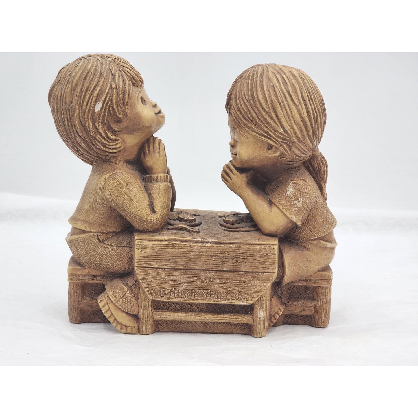 Vintage Fannykins Bill Mack We Thank You Lord Signed Solar Statuary Collectible