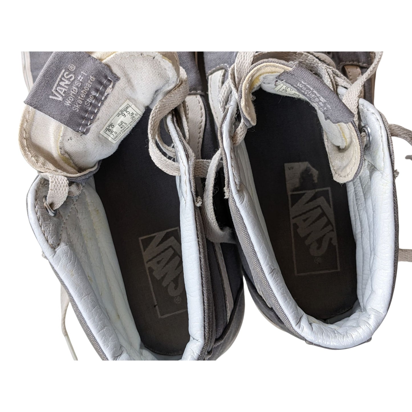 Vans Sk8 Hi Shoes Mens 8 Womens 9.5 Gray Canvas High Top Skate Sneakers Lace Up
