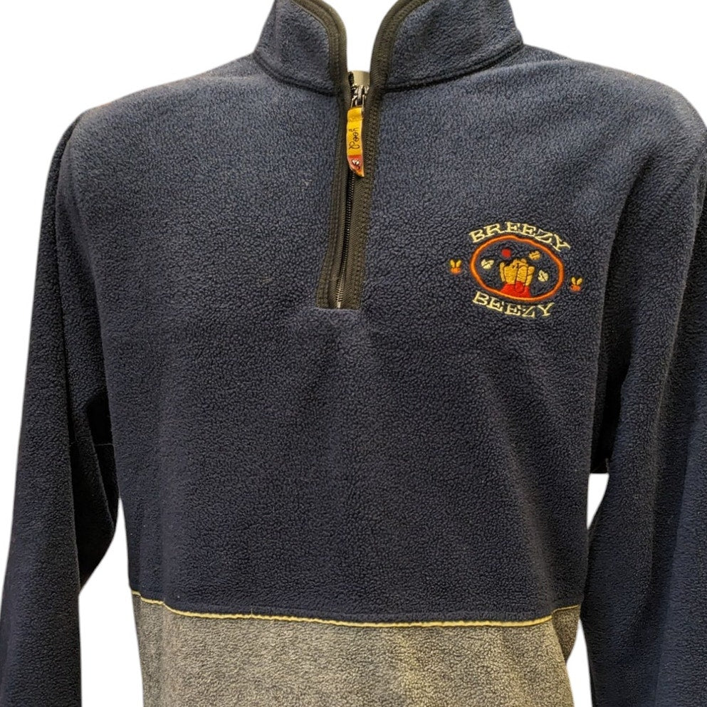 Disney Winnie the Pooh Breezy Beezy Fleece Pullover Adult XL Quarter Zip Graphic