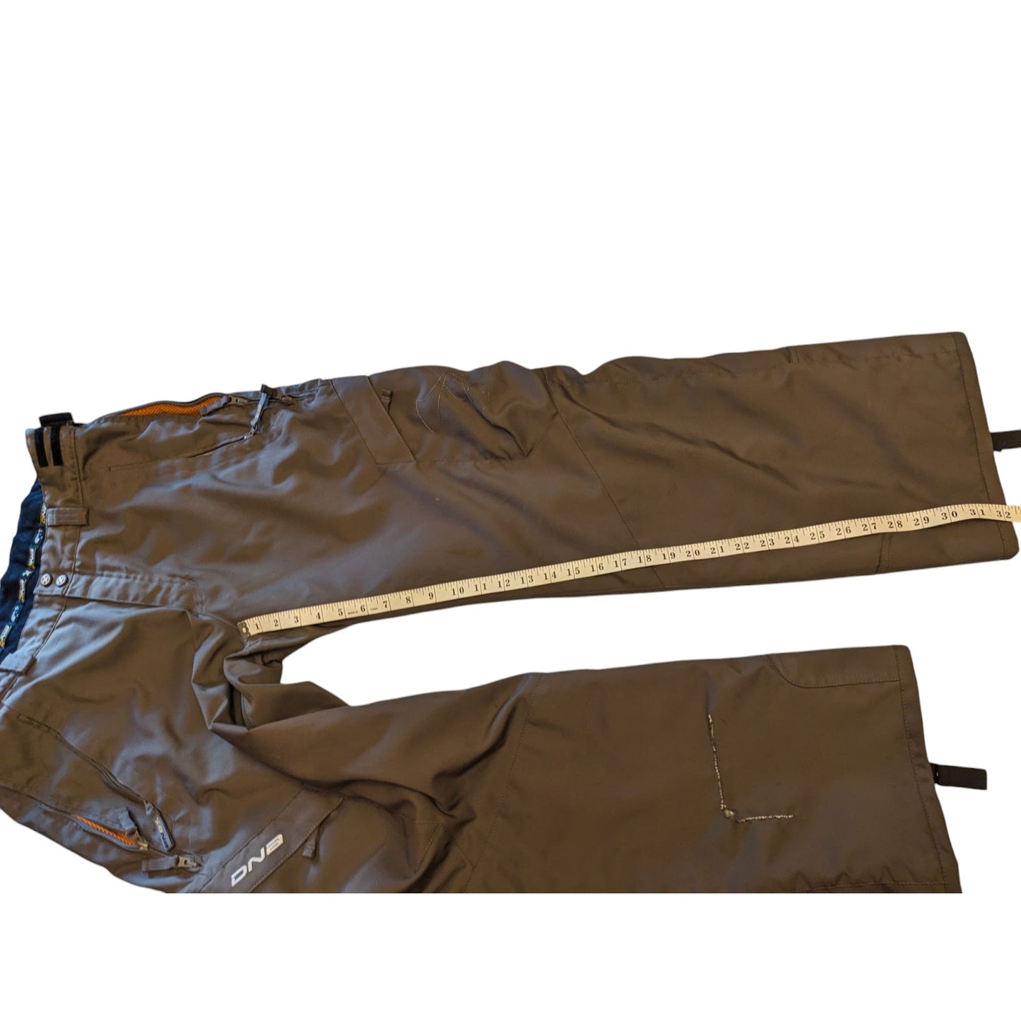 DNA Mens Ski Pants Size 36 Brown Waterproof Snowboarding Insulated