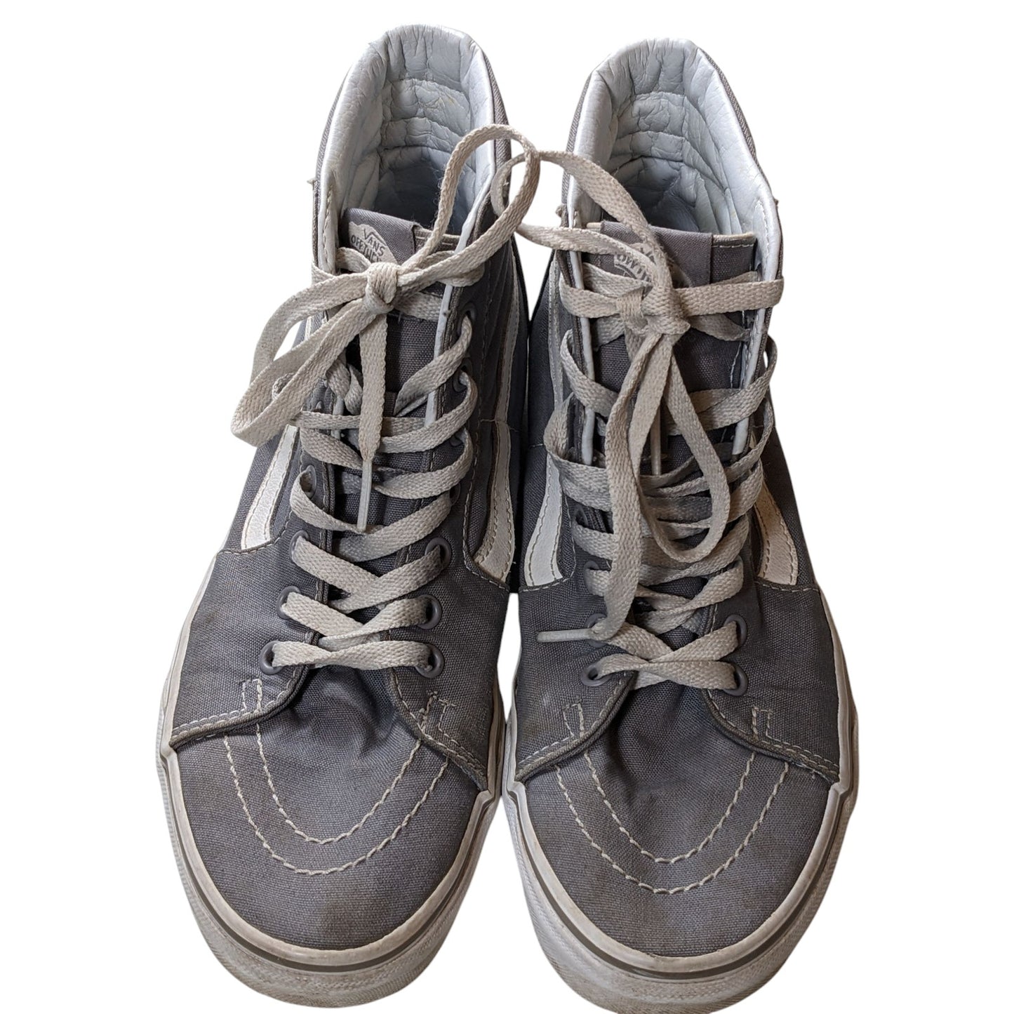 Vans Sk8 Hi Shoes Mens 8 Womens 9.5 Gray Canvas High Top Skate Sneakers Lace Up
