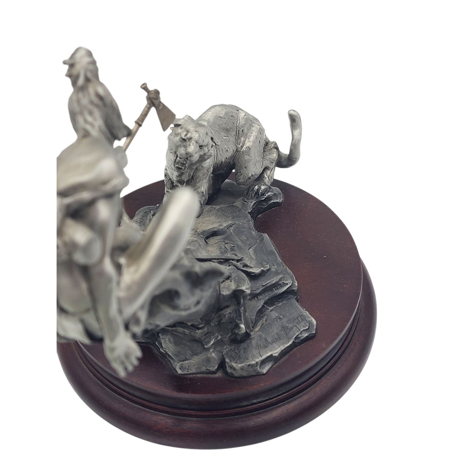 Chilmark Gros Ventre Moment of Truth Michael Boyett 82 Pewter Sculpture Western