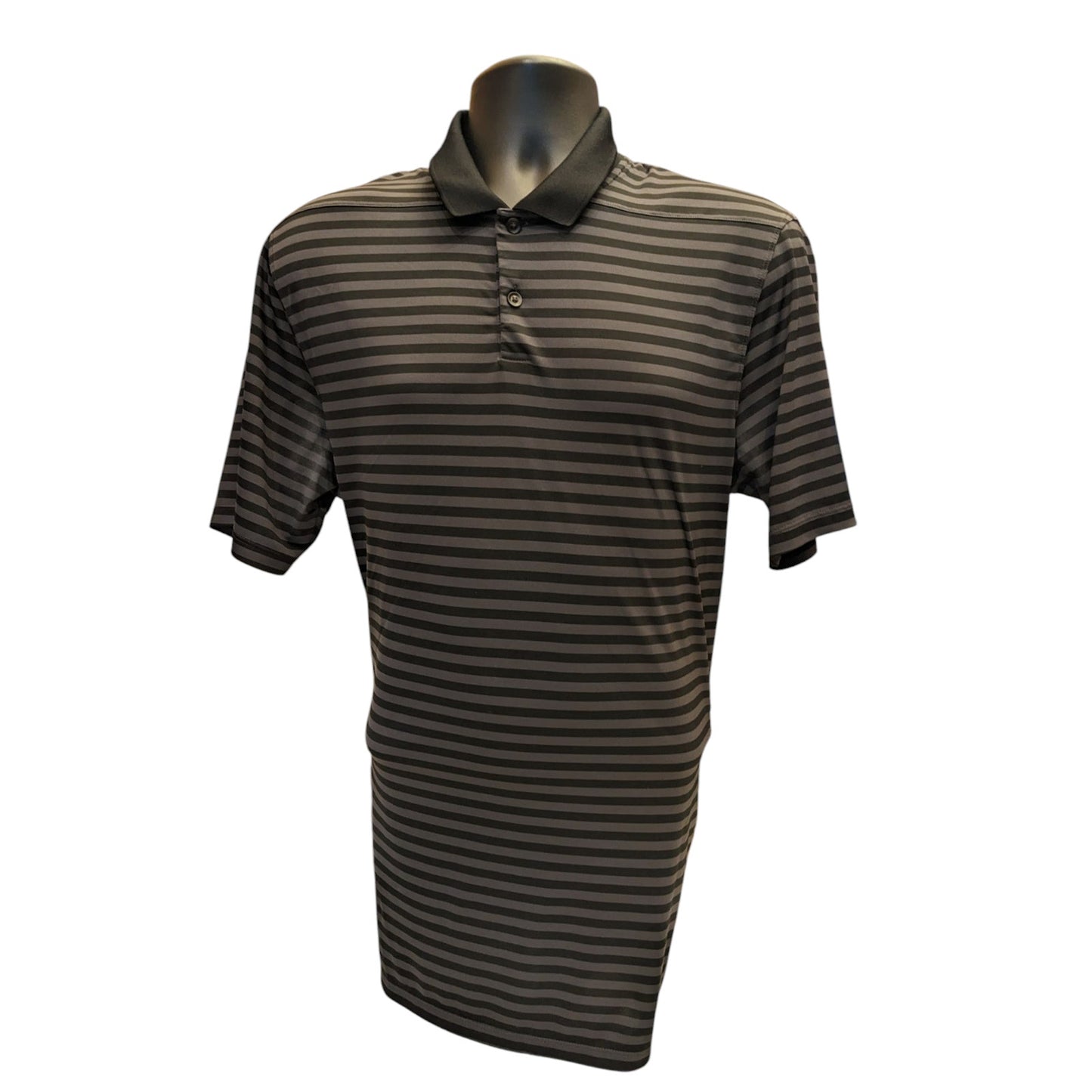Nike Golf Dri Fit Polo Shirt Men Large Stripe Performance Short Sleeve Perform