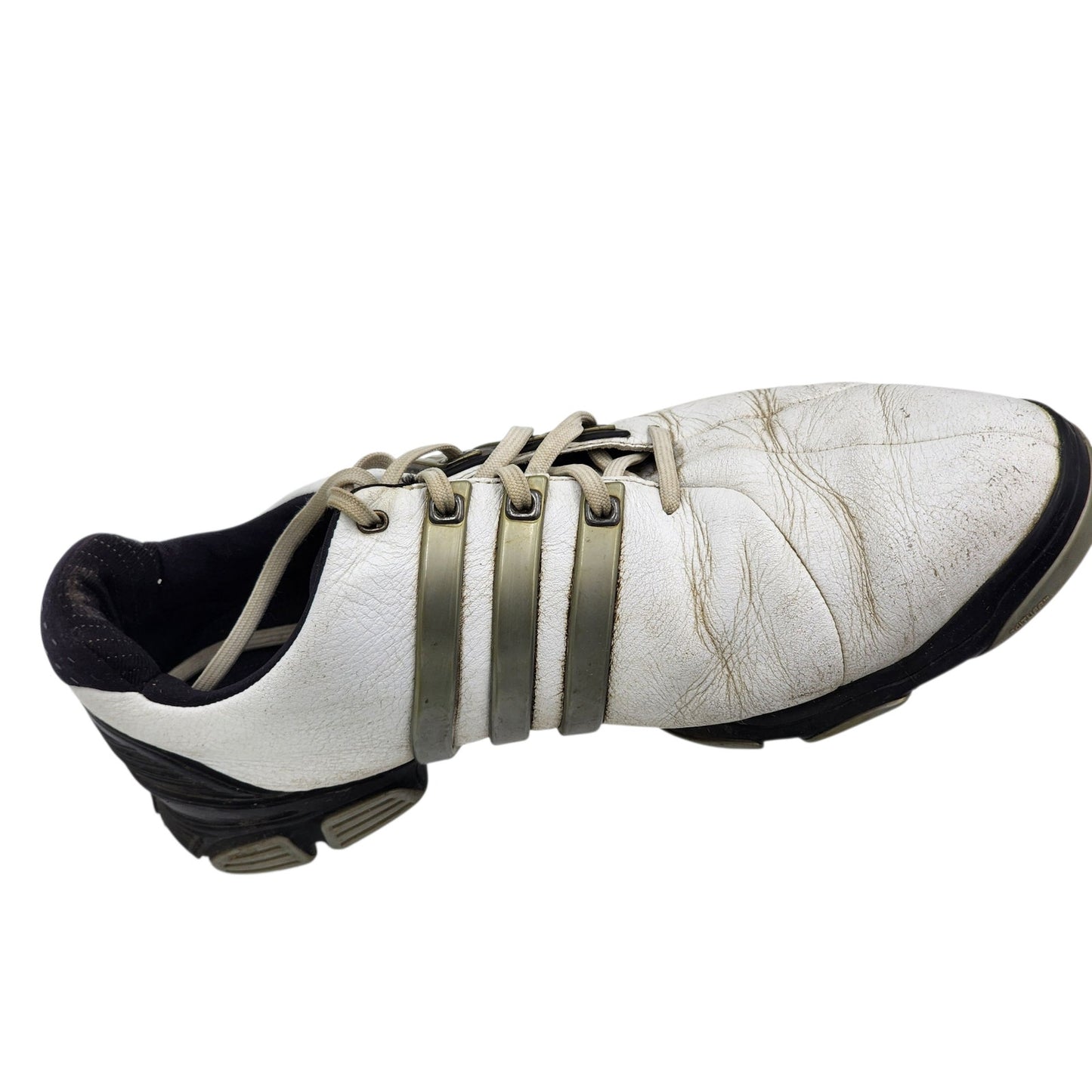 Adidas Golf Shoes Tour360 Mens 9 White Leather FitFOAM Climaproof Spiked 791003