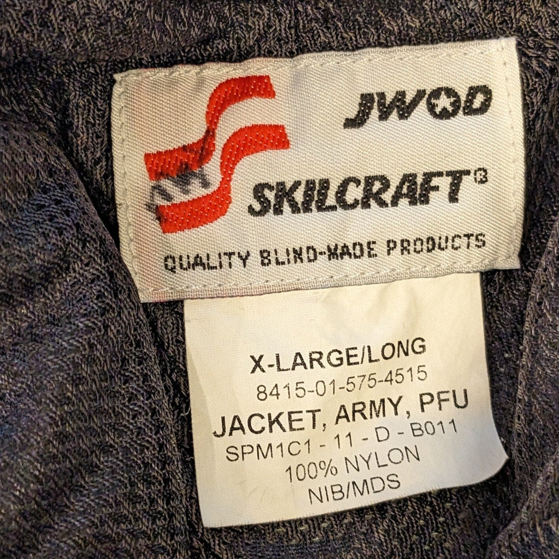 SKILCRAFT Army PFU Jacket Mens XL Long Nylon Windbreaker Military Surplus Refle