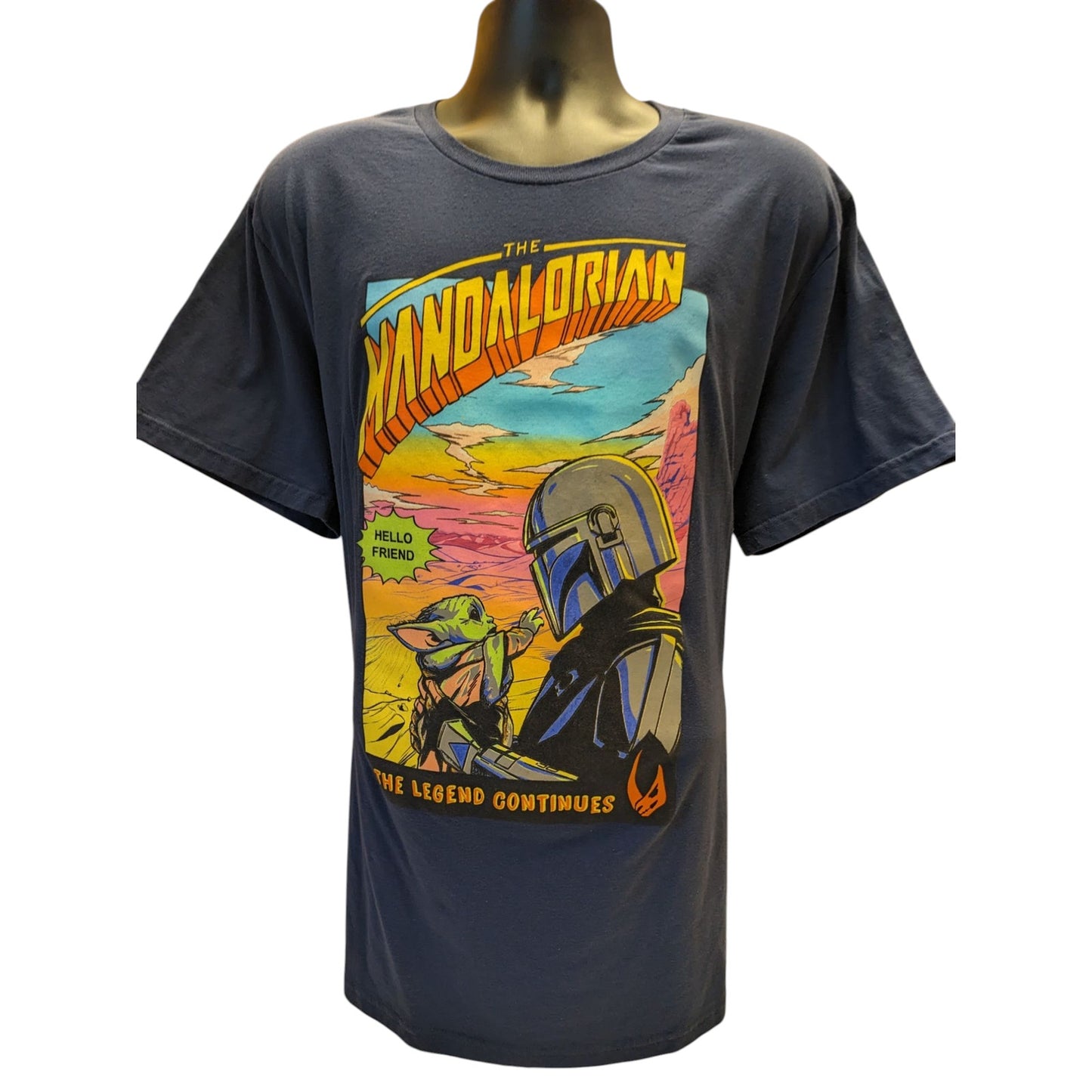 Disney Star Wars Mandalorian Men 2XL Short Sleeve Graphic Shirt Baby Yoda Grogu